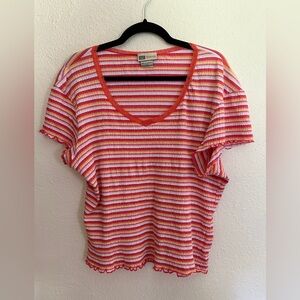 Vintage Faded Glory Striped Top Size XL Y2K 90s